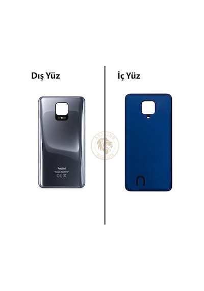 Redmi Note 9 Pro Gri Arka Pil Kapağı Batarya Kapağı Lazer Kesim Back Cover Çok Renkli