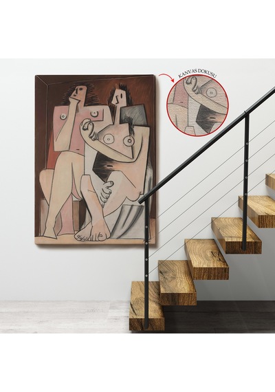 Pablo Picasso - Adam Ve Kadın Soyut Tablosu - Homme Et Femme-7329
