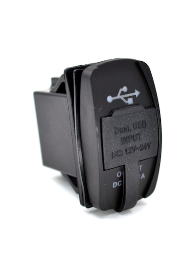 Usb Şarj Port Marine Kırmızı Işıklı Dikdörtgen 12v 24v