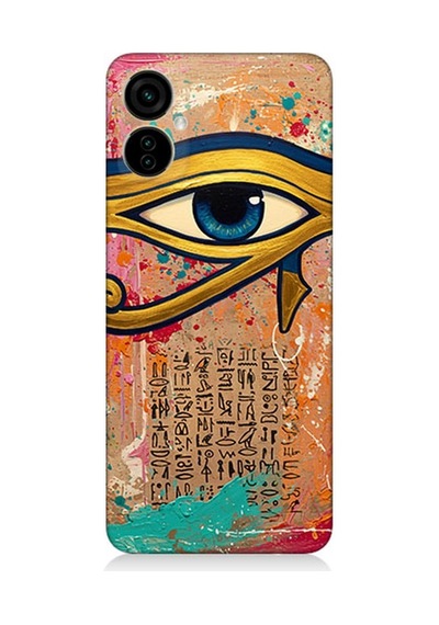 Tecno Camon 19 Neo Uyumlu Antik Mısır In Gözü Ra Desenli Silikon Kılıf Çok Renkli