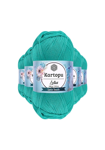 5 Adet Lotus Bikini Büstiyer Bluz Örgü İpi K440 Yeşil