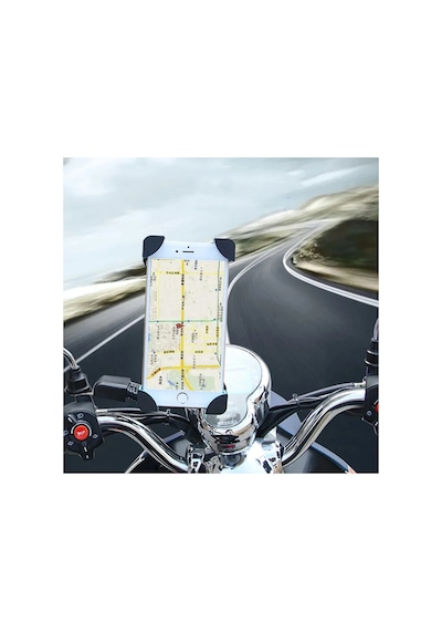 Diğer - Motosiklet Aynaya Takılan Telefon Tutucusu Bisiklet Scooter Ayna Bağlantılı Telefon Tutucu Siyah