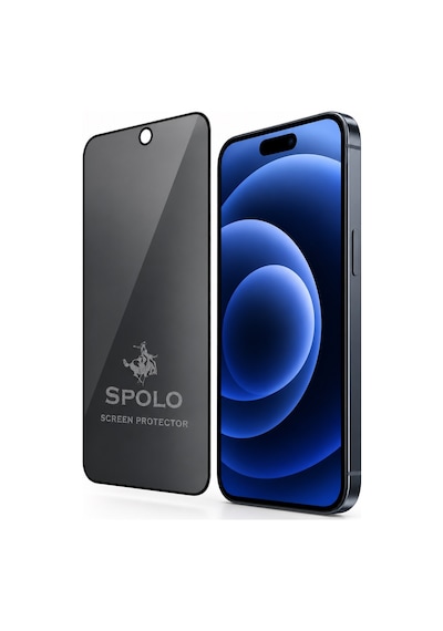 Spolo Apple iPhone Uyumlu  17 Hayalet Ekran Koruyucu Gizlilik Camı Yan Görüş Önleyici Ekran Koruma