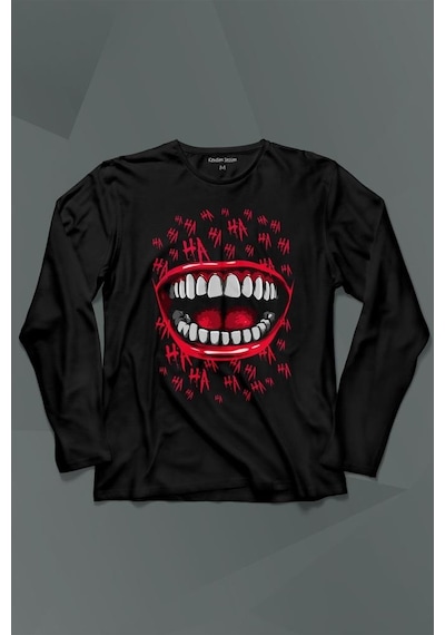 Suicide Squad Ha Ha Ha Kahkaha Gülücük Gülme Uzun Kollu Tişört Baskılı T-shirt 001