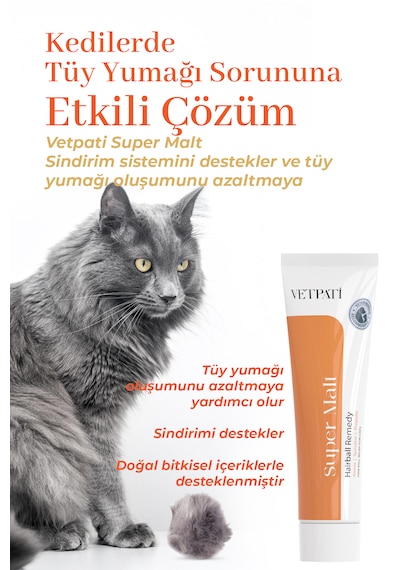 Super Malt - Tüy Yumağı Önleyici, Sindirim Ve Bağışıklık Destekli, Propolis & Spirulina İçerikli Super Malt - Tüy Yumağı Önleyici, Sindirim Ve Bağışıklık Destekli, Propolis & Spirulina İçerikli