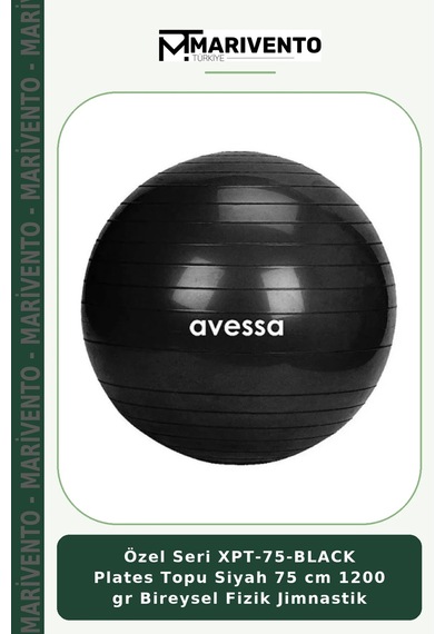 Özel Seri Xpt-75-black Plates Topu Siyah 75 Cm 1200 Gr Bireysel Fizik Jimnastik
