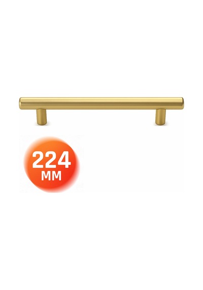 Metal Mobilya Kulbu Mutfak Çekmece Dolap Dolabı Kulpu Kulpları Mataltın 224 Mm Mat Altın