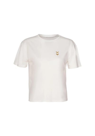 Hummel Sajar S/s 912340-7459 Krem Kadın T-shirt Krem