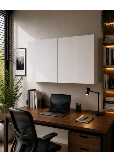 3 Raflı Çok Amaçlı Kitaplık Mat Beyaz Mdf Lam 69x55x25 Cm Yavaşlatıcılı Kapaklı