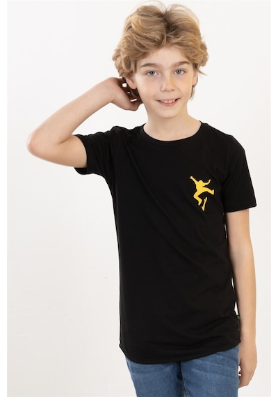 Brz Kıds Brz Kids Erkek Çocuk Ön Ve Arka Baskılı Kısa Kollu T-shirt-siyah Siyah