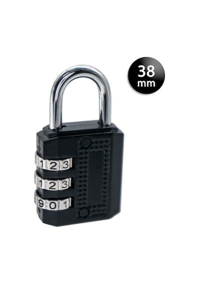 Ymk-1338 Üç Basamaklı Şifreli Asma Kilit Siyah 38 Mm