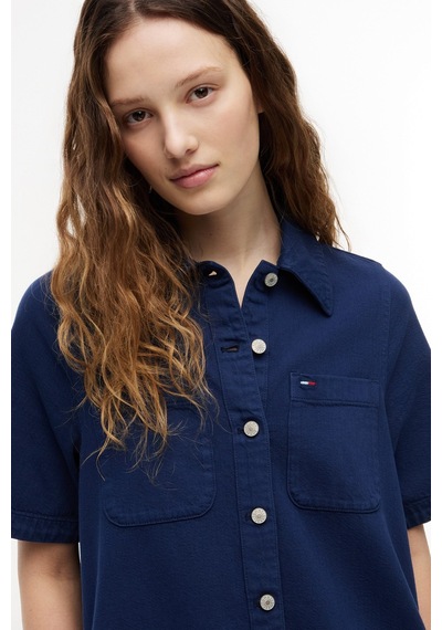 Tommy Hilfiger Tjw Kadın Fitilli A Kesim Denim Medium Elbise-16388 Lacivert