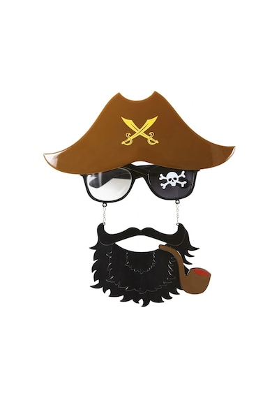 Kahve Renk Şapkalı Siyah Sakallı Lu Jack Sparrow Denizci Kor Yetişkin
