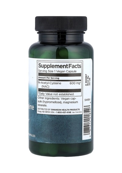 Swanson Vitamins, Na-c, 600 Mg, 100 Vegan Capsules