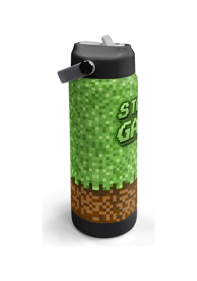 Coral High Craft Desenli Katlanır Ağızlıklı Çelik Termos 650 Ml 38393 Yeşil - Kahverengi