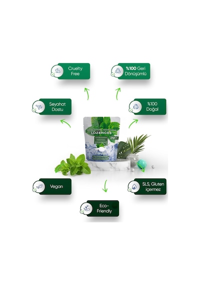 Tbrush Ağız Kokusu Önleyici Mentol ve Nane Aromalı Ağız Pastili - Alkolsüz ve Şekersiz