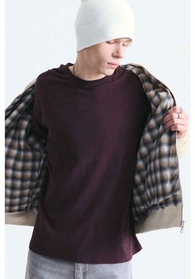 Vamos Boxy Fit Fermuarlı Kapüşonlu Sweatshirt V70-245 Bej