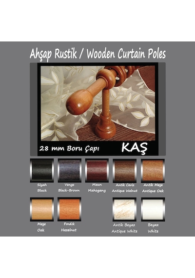 Ahşap Rustik,  Halkalı + Raylı