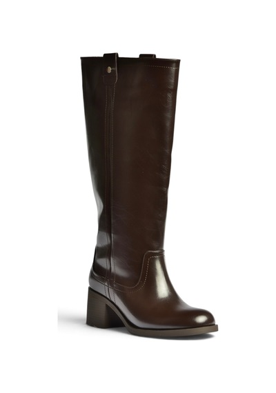 Fox Shoes Z282270409 Kahverengi Kalın Topuklu Klasik Kadın Çizme