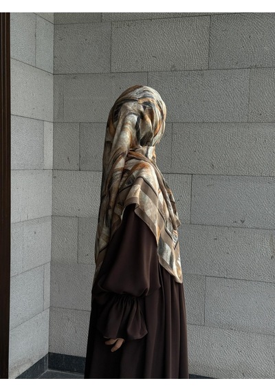 Qalortex Scarf Pamuklu Soft Fırça Desen Eşarp-küf Yeşil