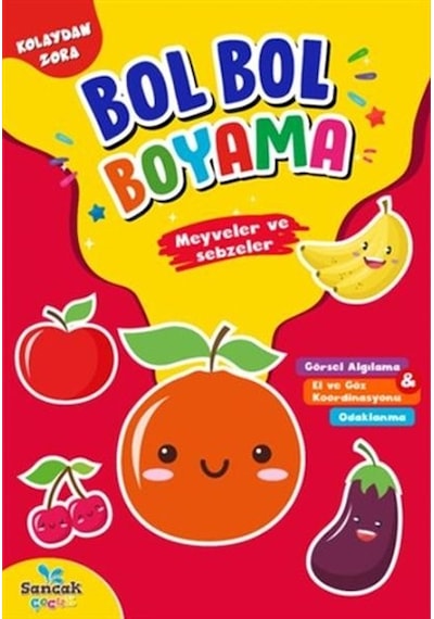 Meyveler Ve Sebzeler - Kolaydan Zora Bol Bol Boyama - Ybve-722448