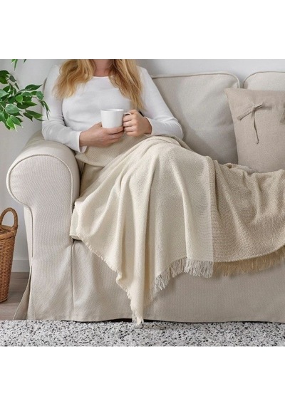 Ikea Gunnemor Polar Koltuk Örtüsü Tek Kişilik 130 X 170 Cm Bej