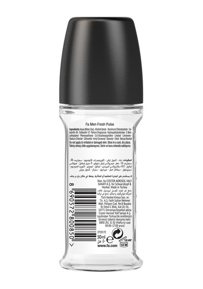 Fa Men Fresh Pulse Terleme Karşıtı Roll-on 50 Ml Erkek 1 Adet Sku: Smg8690010389435
