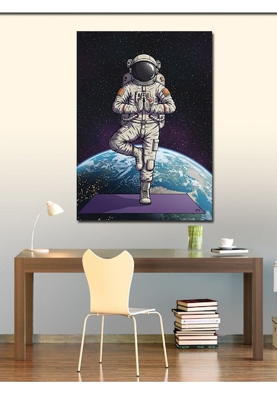 Kanvas Tablo Astronot Ve Dünya Manzarası 100cmx140cm