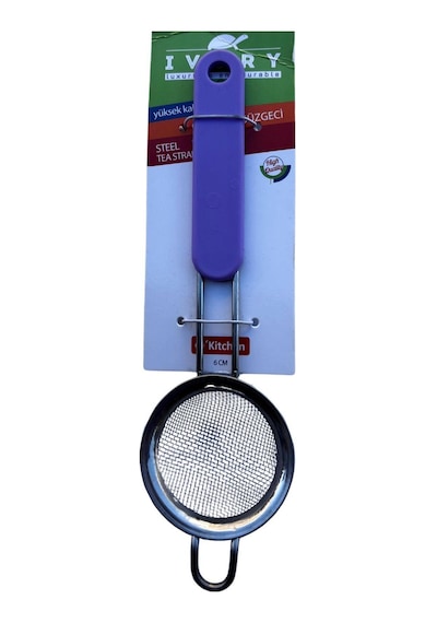 3b Trend Çelik Çay Süzgeci Paslanmaz Kararmaz Plastik Tutmalı 6 Cm Metal