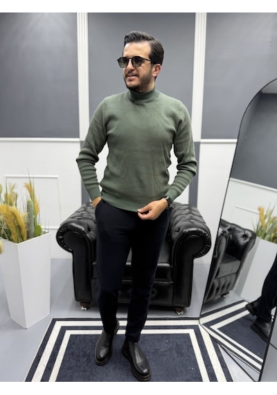 Avni Ceylan Modern Erkek Slim Fit Balıkçı Yaka %100 Pamuk Pike Örgü Triko Kazak Yeşil/kahve Avni Ceylan Modern Erkek Slim Fit Balıkçı Yaka %100 Pamuk Pike Örgü Triko Kazak Yeşil/kahve