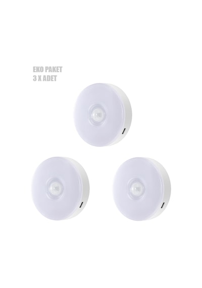 Cata CT-5180G Şarjlı Hareket Sensörlü Yapışkanlı Led Aydınlatma Gün Işığı 3 Adet