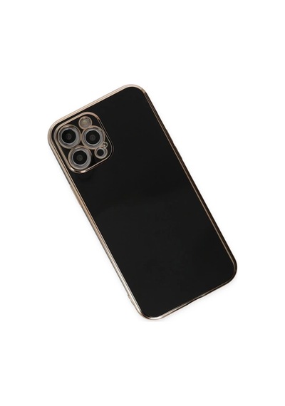 İphone 12 Pro Max Kılıf Volet Silikon - Siyah