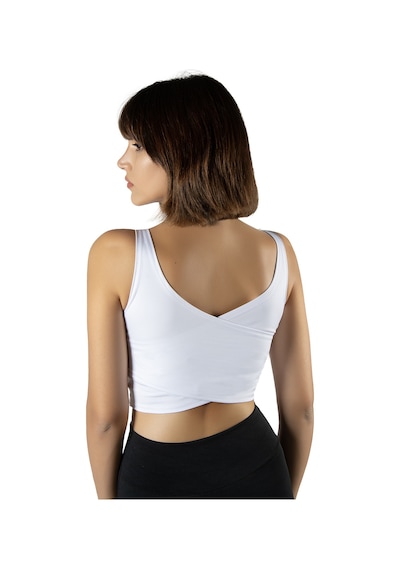 Terapi Men Beyaz Sırt Detaylı Kare Yaka Fitted/vücuda Oturan Spor Sütyeni Beyaz