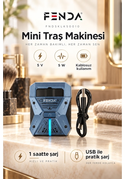 Fenda Kompakt Mini Tıraş Makinesi Lacivert