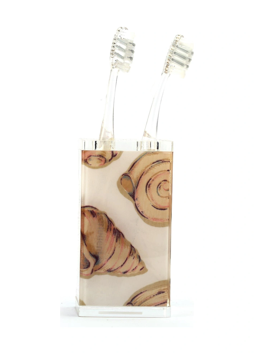 2 Adet Diş Fırçalık İstiridye Akrilik 6x6x12cm Banyo Seti Çok Renkli