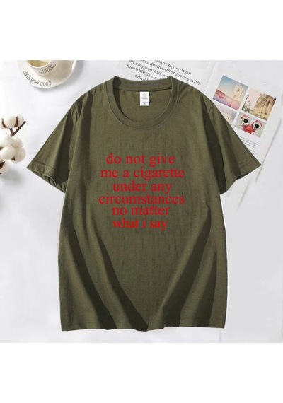 Flood Of Style Ne Dersem Söyleyeyim Bana Bir Sigara Vermeyin Lanetlenmiş Erkek T-shirt Komik Rahat O Boyun Y Yeşil