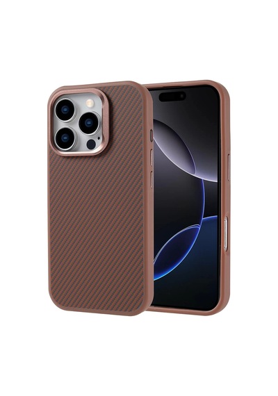 Apple iPhone Uyumlu 16 Pro Max Kılıf M-safe Şarj Özellikli Karbon Fiber Görünümlü Zore Troy Kapak