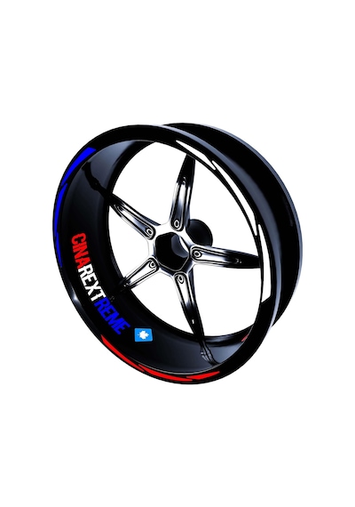 Russian Design Beyaz Mavi Kırmızı Rus Jant Şeridi Sticker Çınar Extreme