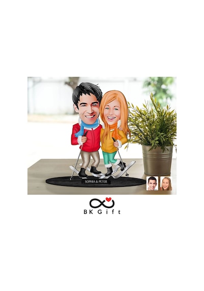Bk Gift Kişiye Özel Sevgililer Karikatürlü Ahşap Biblo, Sevgililer Günü Hediyesi, Doğum Günü Hediyesi, Yıl Dönümü Hediyesi-107