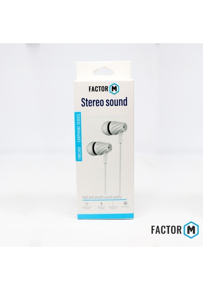 Factor M Fm 03 Kulakiçi Mikrofonlu Kablolu Kulaklık Beyaz Fm Fm03kb