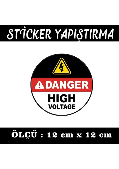 Yüksek Voltaj Dikkat Çıkartma Etiker - 2 Adet Sticker