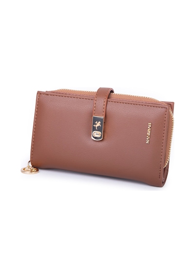 Nas Bag Kadın Orta Boy Kartlık Kağıt Para Ve Bozuk Para Tasarımına Sahip Taba Dona 16x9 Cm Taba