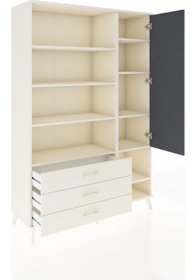 Hyperion Dolap 9 Raflı 3 Çekmeceli Tek Kapaklı 132x44x195 Aytaşı-antrasit/aytaşı Antrasıt/aytası Hyperion Dolap 9 Raflı 3 Çekmeceli Tek Kapaklı 132x44x195 Aytaşı-antrasit/aytaşı Antrasıt/aytası