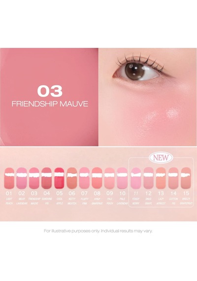 İnce Yapılı, Ciltle Bütünleşen, Pigmentli Likit Allık Syrupy Tok Cheek 03friendshipmauve Çok Renkli
