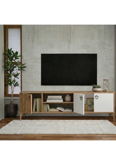 Lusso Modern Ayaklı Tv Ünitesi Alt Modül - Atlantik Çam Atlantik Çam