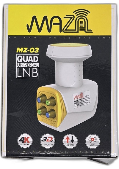 4 Lü Lnb - 4k Ultra Hd Uyumlu Quad Universal Lnb - Konnektör Koruyucu Kapaklı