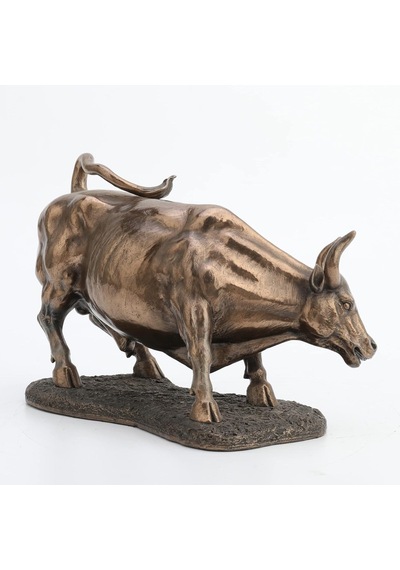 Veronese Design 24 Cm X 15 Cm Soğuk Döküm Reçine Antik Bronz Kaplama Boğa Heykeli Genel