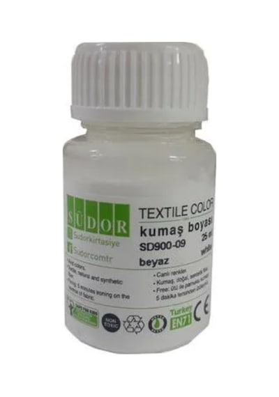 Kumaş Boyası Tişört Çanta Tekstil Boyası 25 Ml 1 Adet Südor Kumaş Boyası Beyaz