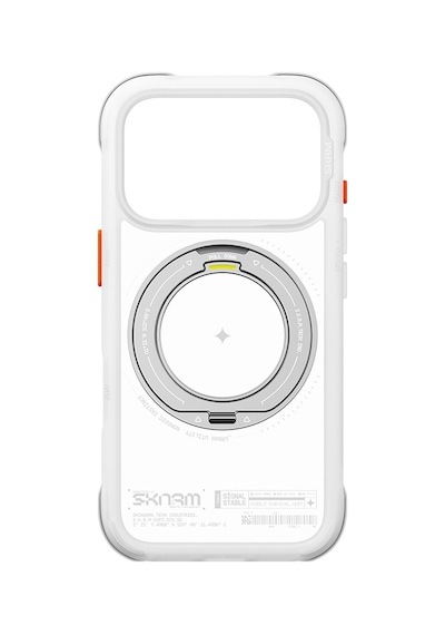 İphone 18 Pro Uyumlu Kılıf M-safe Şarj Özellikli Airbag Tasarımlı Standlı Skinarma Atlas Kapak Beyaz
