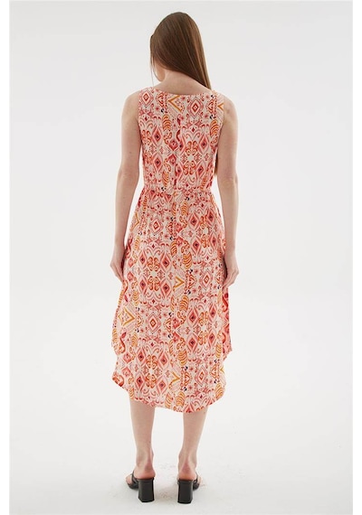 Fashion Friends Desenli Kadın Elbise 25y0154k1 Ekru